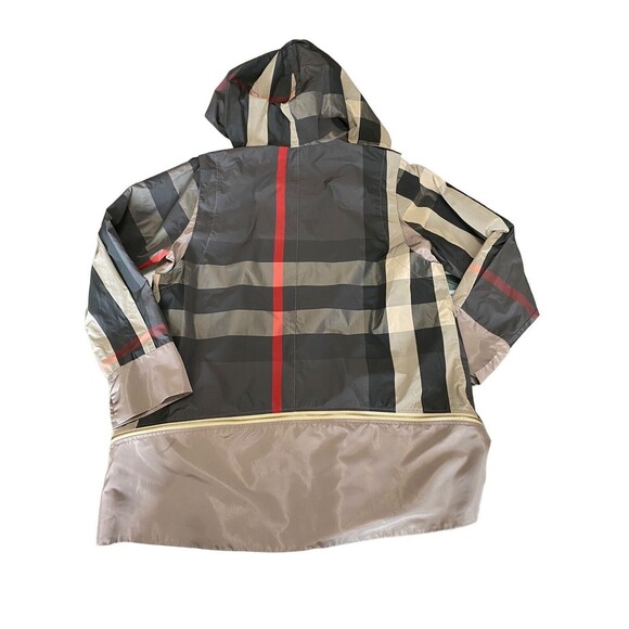 Raincoat Dorman Fashions Hooded Plaid Sz M Zip Snap Closure Pockets Stripes Read - Picture 10 of 13